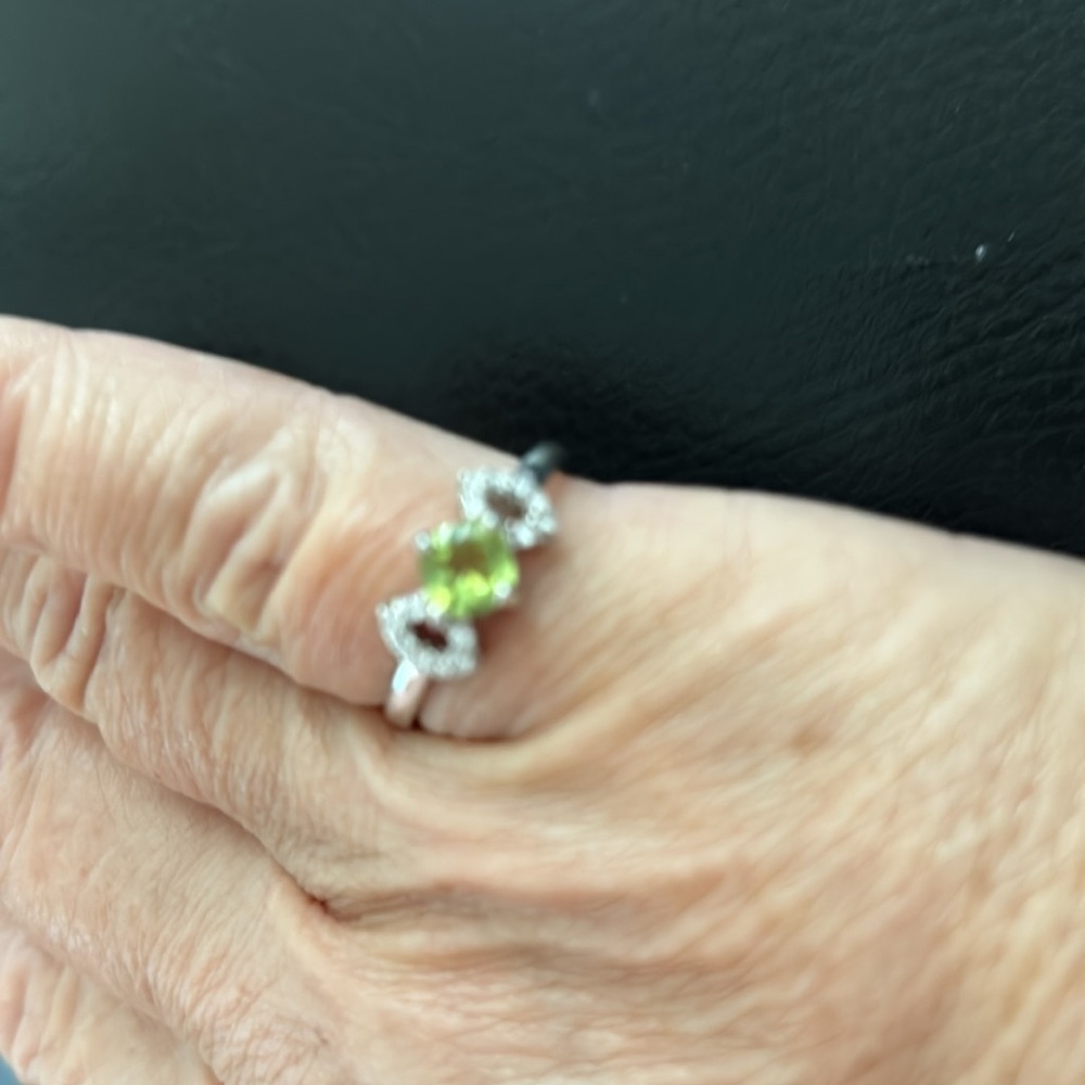 Sterling Silver CZ Peridot Ring